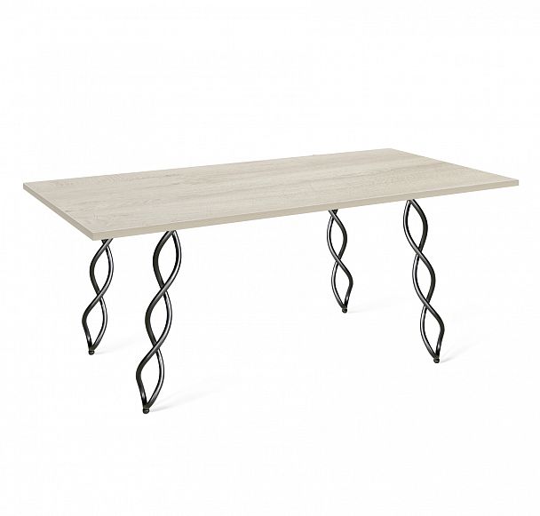 Стол Sheffilton SHT-TU17/120/80 ЛДСП черный муар/дуб беленый - Вид 1