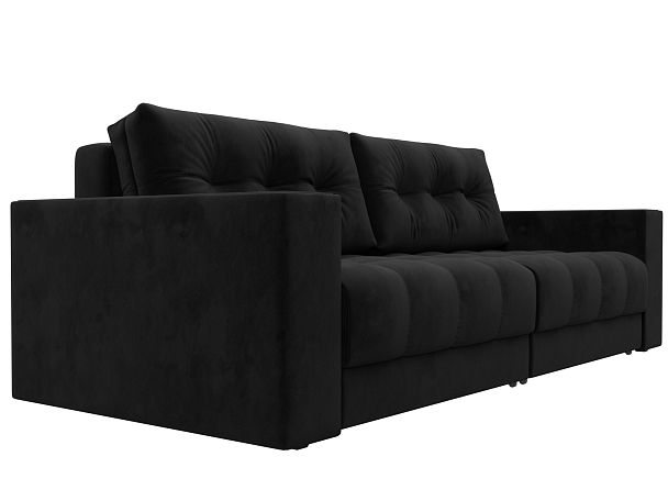 Диван прямой с декором Лига-049 НПБ Велюр черный - Вид 3