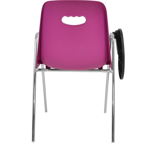 Стул Venezia (4 ножки с подлокотниками + столик TLT), каркас хром, фиолетовый, РП+ИК - Вид 4