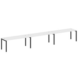 Metal System Quattro Р. ст. на 3 раб. места на П-образном м/к 50БП.СМ-3.5 Белый/Антрацит металл 5400*720*750 - Фото предпросмотра