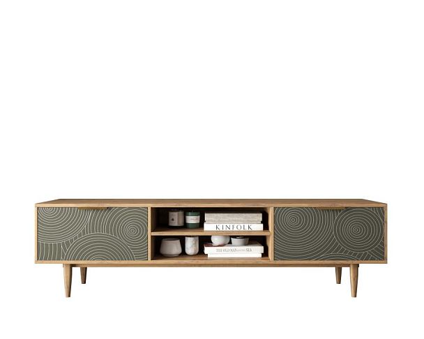 Комод Line с нишей низкий под TV R27/browngrey - Вид 1