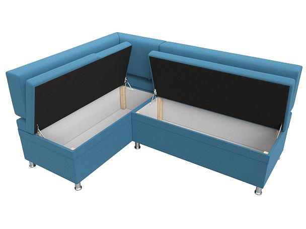 Диван кухонный угловой Стайл левый угол Рогожка голубой - Вид 7