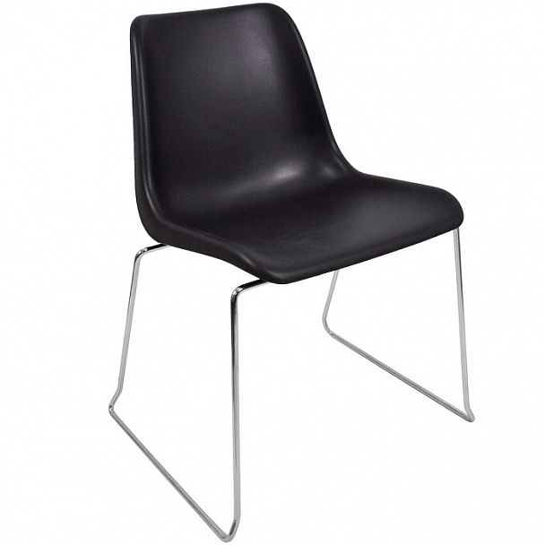 Стул Vicenza (пруток), каркас хром, черный, стопируемый - Вид 1