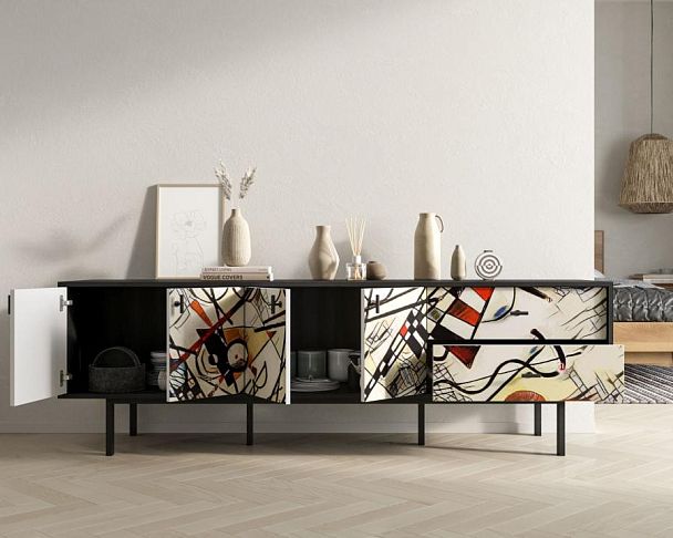 Комод с четырьмя дверками и двумя ящиками Emerson by Kandinsky арт EM04/Print_01 - Вид 2