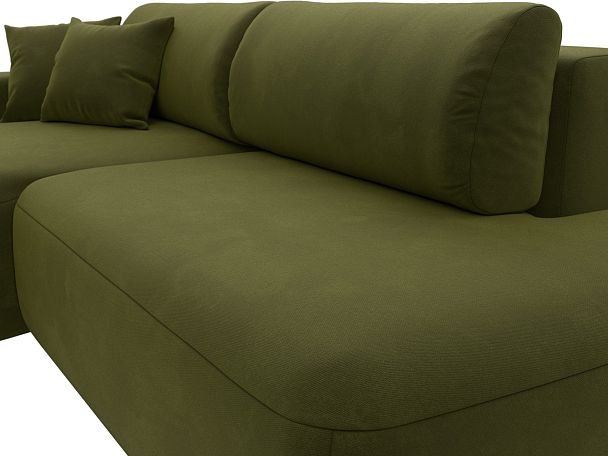 Диван угловой Лига-036 Модерн левый угол Микровельвет зеленый - Вид 6