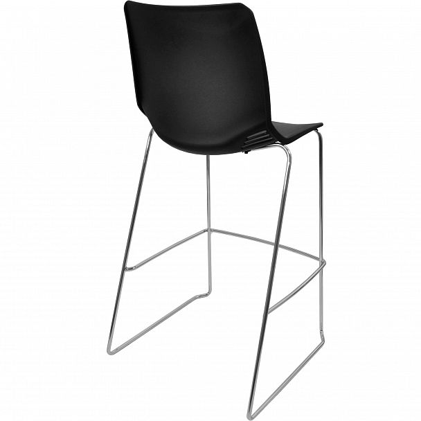 Стул Race (Пруток Барный) каркас Хром, черный - Вид 3