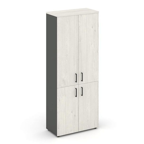 Style Project Шкаф высокий широкий SN.STS.E-104 Антрацит/Дуб Наварра/Черный Ручки 796*400*1982 - Вид 1