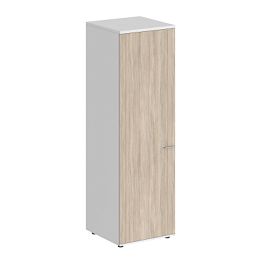 Гардероб Sigma 600х600х1955, з.ст ЛДСП 16 мм, левый / корпус: белый; фасад: дуб светлый - Фото предпросмотра