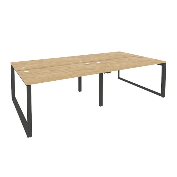 Onix Рабочая станция на О-образном м/к O.MO-D.RS-4.3.7 Тиквуд светлый/Антрацит металл 2760*1475*750 - Вид 1