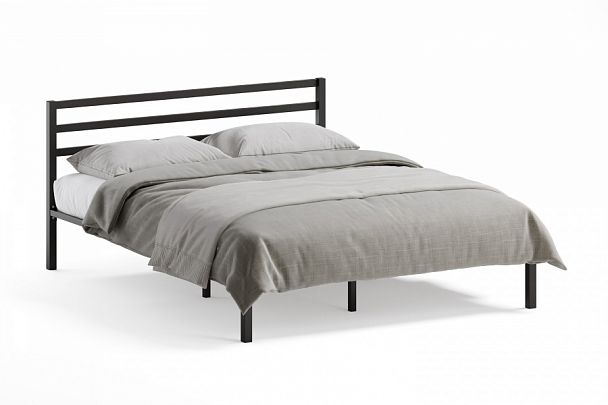 Кровать металлическая Сталь 1600*2000, цвет черный - Вид 1
