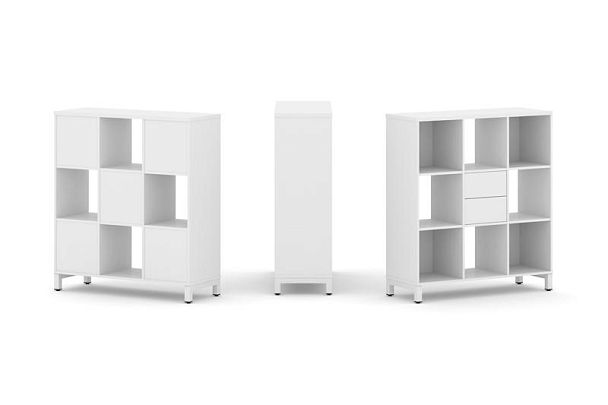 Стайл Проджект Набор стеллажа 1 сторон., 3 яр. SN.NS-331 Белый/Металл Белый 1121*400*1248 - Вид 1