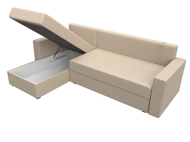 Диван угловой Верона Лайт угол левый (полностью экокожа бежевая) - Вид 9