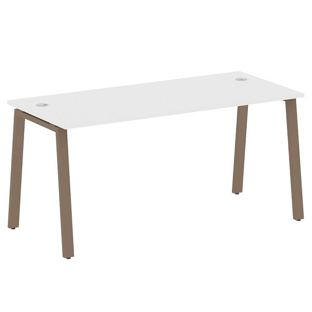 Metal System Стол письменный на А-образном м/к БА.СП-4 Белый/Мокко металл 1600*720*750 - Вид 1