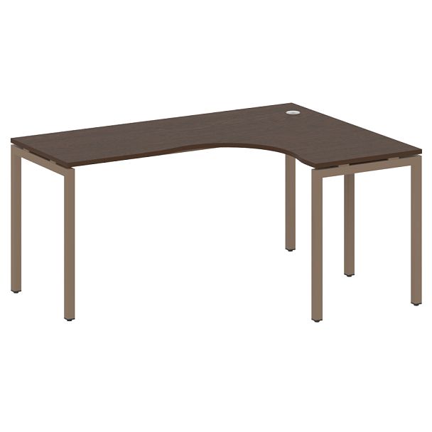 Metal System Quattro Стол криволинейный правый на П-образном м/к 40БП.СА-4 (R) Венге/Мокко металл 1600*1200*750 - Вид 1