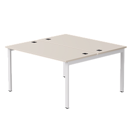 Бенч-система на 2 места Everprof EVO на металлокаркасе 1380х670(1370)x755 Кашемир/Белый - Фото предпросмотра