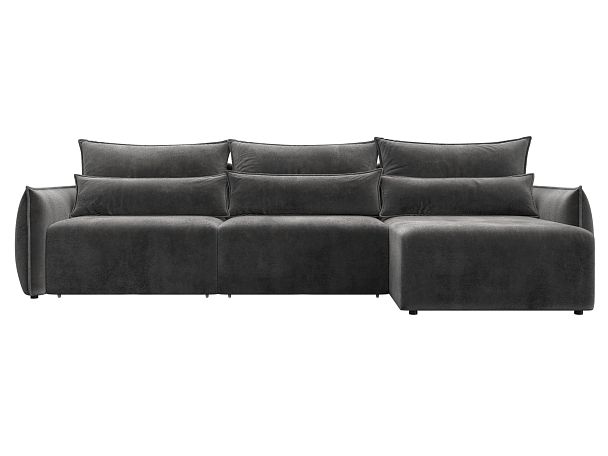 Диван угловой Лига-051 НПБ Лонг угол универсальный Велюр серый - Вид 2
