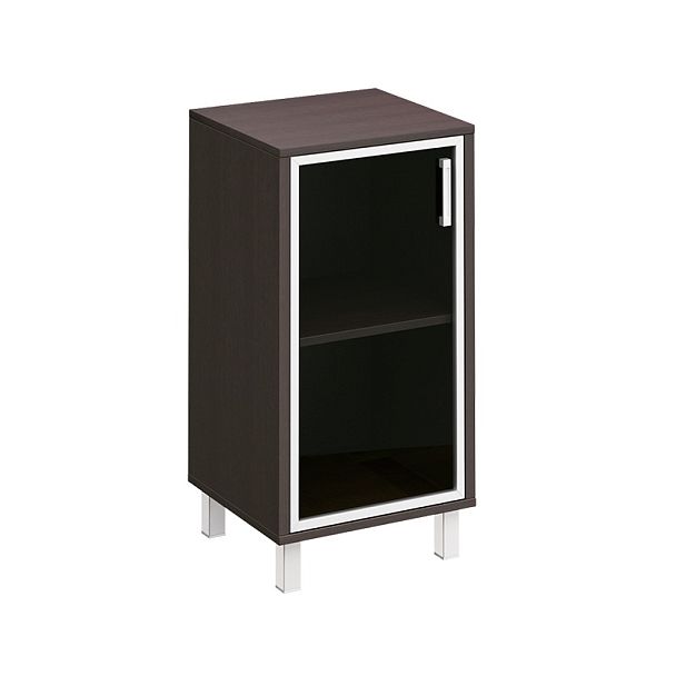 Шкаф для документов левый, дверь в алюминиевой раме "Борн" В 411-813 дуб шамони - Вид 3