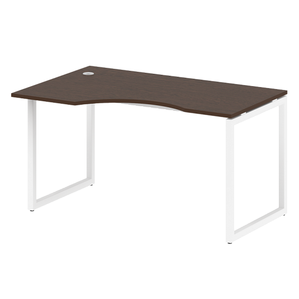 Metal System Quattro Стол криволинейный левый на О-образном м/к 40БО.СА-2 (L) Венге/Белый металл 1400*900*750 - Вид 1