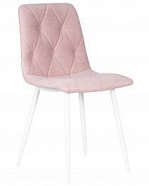 Стул обеденный DOBRIN CHILLY ROMBO (Розовый Simple 03, основание белый) - Фото предпросмотра