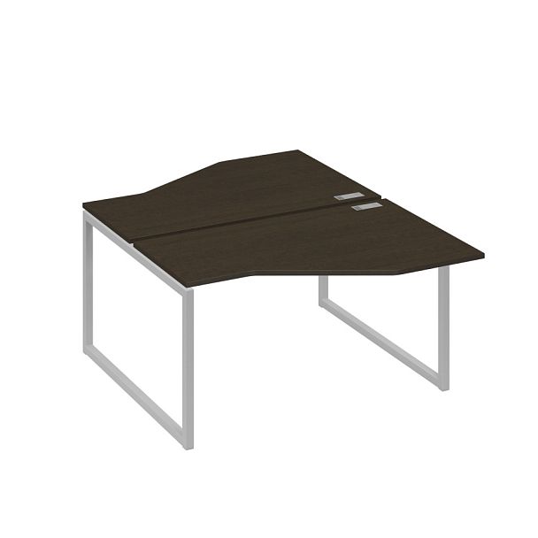 Рабочая станция со столами (2х140) Техно на каркасе QUATTRO A4 А4 Б4 187 БП венге / металлокаркас серый - Вид 1