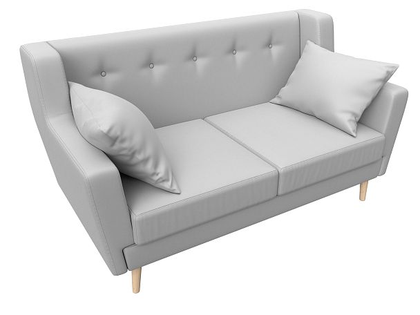 Прямой диван Брайтон 2 (полностью экокожа белая) - Вид 5