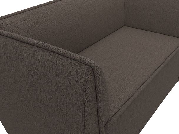 Диван кухонный прямой Бергамо 2-х местный Рогожка коричневый - Вид 4