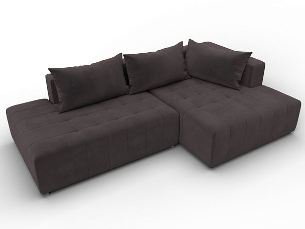 Диван угловой Лига-103 НПБ угол правый Велюр коричневый - Вид 6
