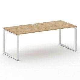 Шифт Стол руководителя прямой без тумбы SK.SR-200.P Тиквуд Светлый/Металл Белый 2000*900*753 - Фото предпросмотра