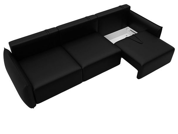 Диван прямой Лига-051 НПБ Лонг Экокожа черный - Вид 7