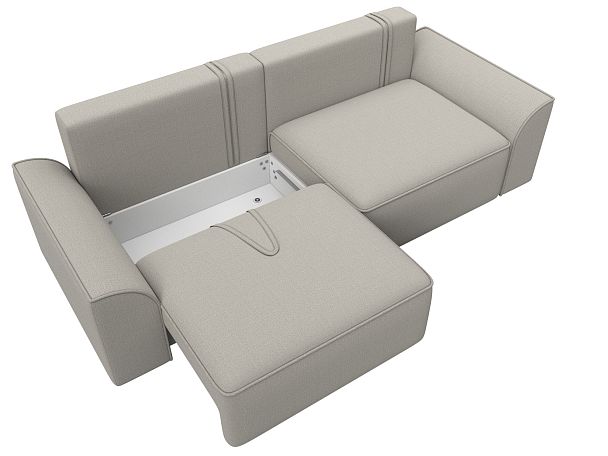 Диван прямой Лига-048 НПБ Рогожка бежевый - Вид 7