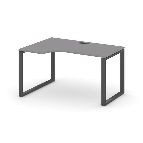 Стайл Проджект Стол рабочий эргономичный SN-6O.SPA-011(L) Серый Пепел/Металл Антрацит 1380*700/980*7 - Вид 1