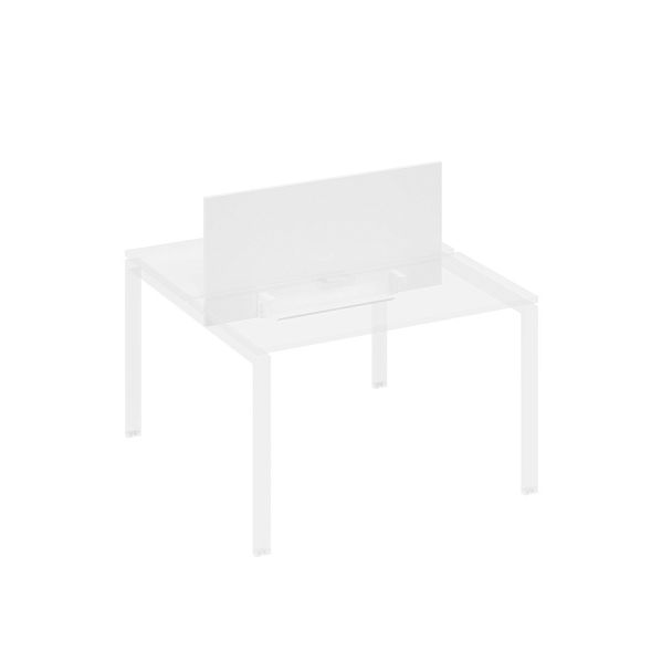 Экран настольный фронтальный для стола 120 с двумя кабель-каналами A4 А4 Б 846 БП белый премиум / металлокаркас белый - Вид 1