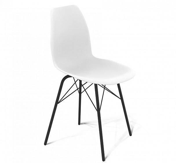 Стул Sheffilton SHT-ST29/S64 на металлокаркасе белый/черный муар - Вид 2