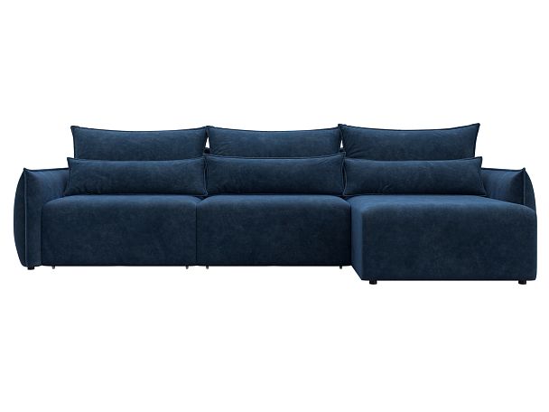 Диван угловой Лига-051 НПБ Лонг угол универсальный Велюр синий - Вид 2