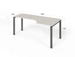 UNITY РМСУ9-18R ДУБ МОЛОЧНЫЙ Стол на металлокаркасе угловой правый 1800х900х750 - Фото предпросмотра