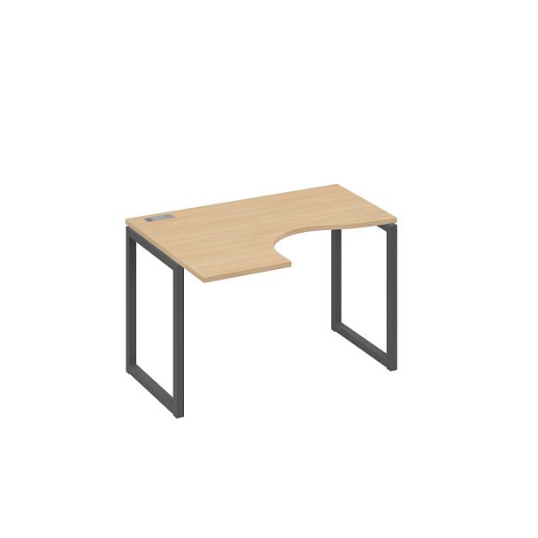 Стол эргономичный левый "Классика" на металлокаркасе QUATTRO A4 А4 Б4 031 БП натуральный дуб / металлокаркас антрацит - Вид 1