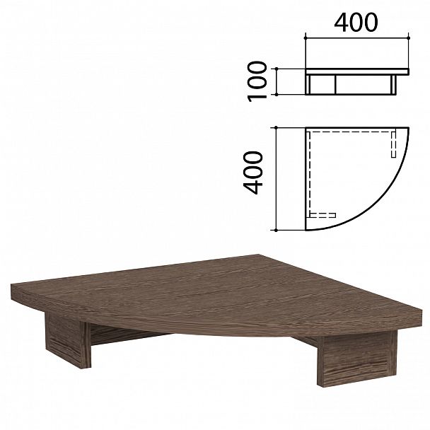 Подставка под монитор "Канц", 400х400х100 мм, цвет венге, МК01.16 - Вид 2