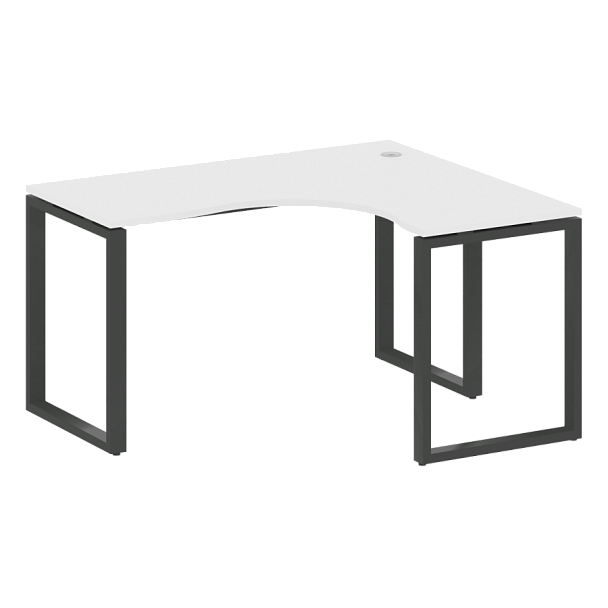 Metal System Стол криволинейный правый на О-образном м/к БО.СА-3 (R) Белый/Антрацит металл 1400*1200*750 - Вид 1
