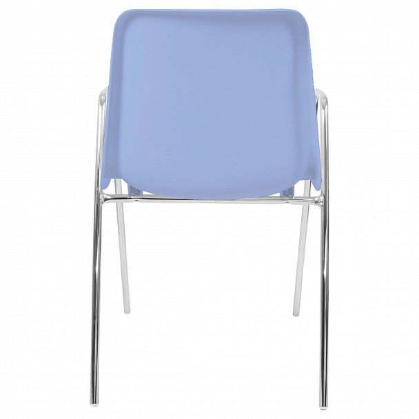 Стул Vicenza (4 высокие ножки c подлокотниками), каркас Хром, голубой, стопируемый - Вид 4