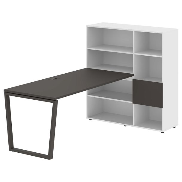 Стол-стеллаж EVRST 1217 Мокко/Мокко/Белый 2190х1250х1355 EDIS - Вид 1