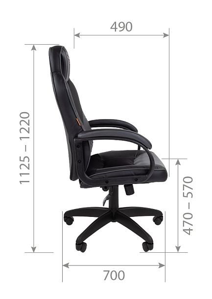 Кресло CHAIRMAN GAME 17, экокожа, черный/красный - Вид 5