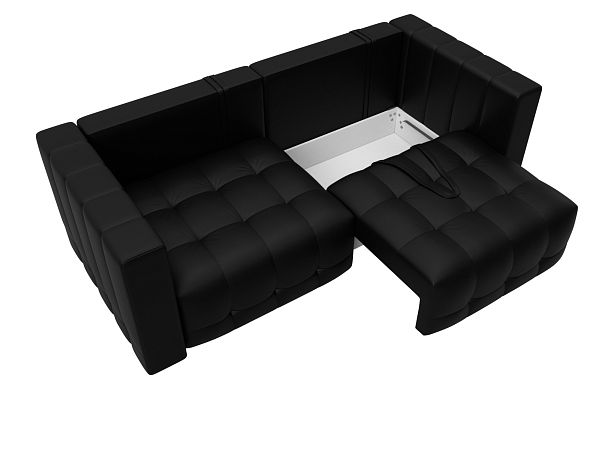 Диван прямой Лига-052 НПБ Экокожа черный - Вид 7