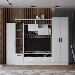 Гостиная Оскар-5 (2500*1920*450) белый - Фото предпросмотра