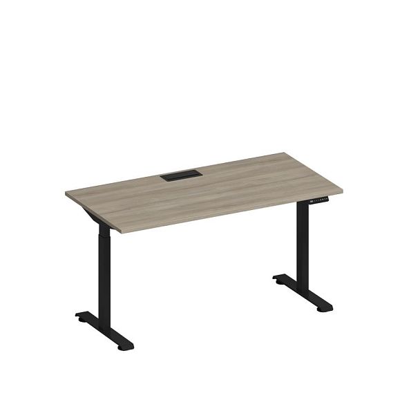 Стол письменный на электроприводе с заглушкой Elevo А2 ЧР 003 ВЛ вяз либерти/ черный гладкий - Вид 1