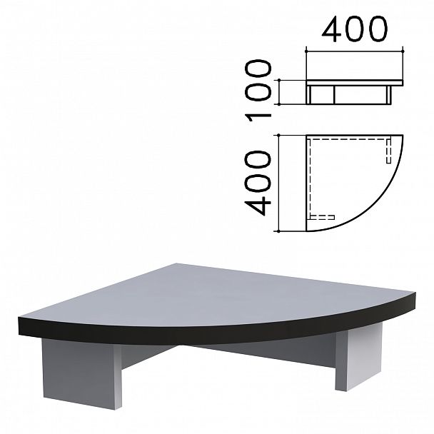 Подставка под монитор "Монолит", 400х400х100 мм, цвет серый, ПМ03.11 - Вид 2