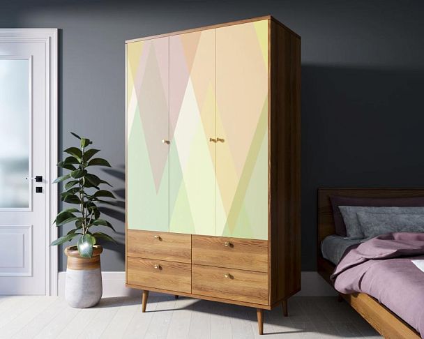 Шкаф трехстворчатый Berber принт 16 арт BB02/Print_16 - Вид 3