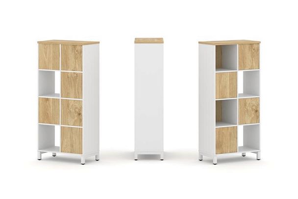 Стайл Проджект Набор стеллажа 1 сторон., 4 яр. SN.NS-421 Белый/Тиквуд Светлый/Металл Белый 754*400*1 - Вид 1