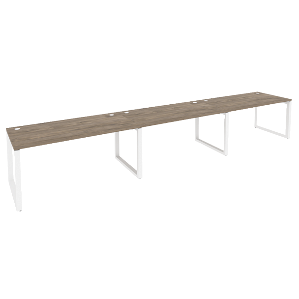 Onix Рабочая станция на О-образном м/к O.MO-RS-3.4.8 Тиквуд темный/Белый металл 4740*800*750 - Вид 1
