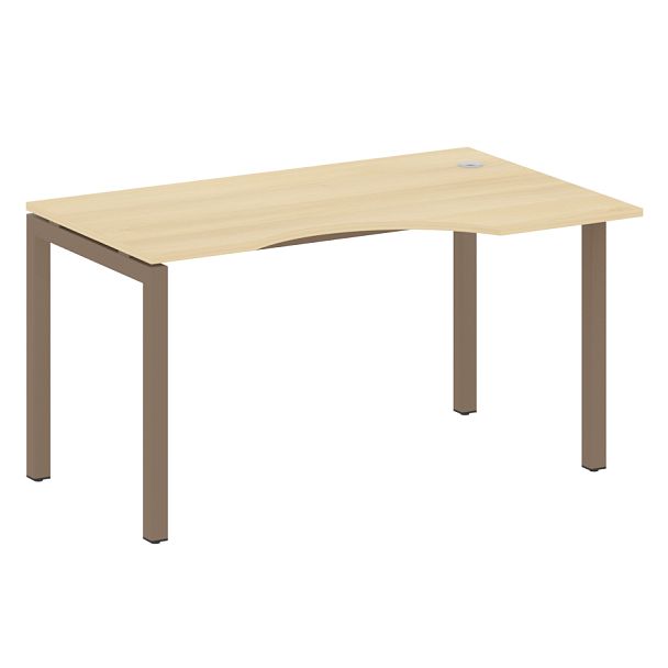 Metal System Quattro Стол криволинейный правый на П-образном м/к 50БП.СА-2 (R) Акация/Мокко металл 1400*900*750 - Вид 1