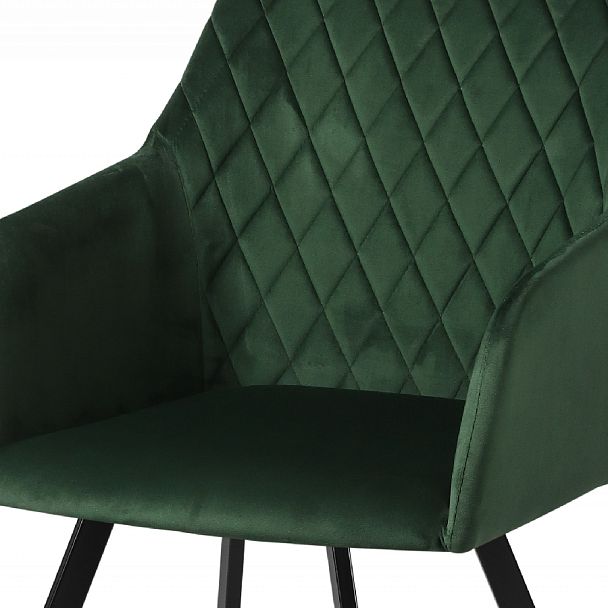 Кресло поворотное Барли, Confetti deep forest/черный - Вид 7